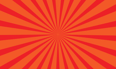 Vibrant radial sunburst background in vivid red and orange tones, perfect for energetic posters, comic-style designs, pop art visuals, or bold marketing graphics.