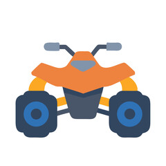 Cartoon ATV Quad Bike Isolated on Black Background