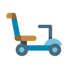 Stylized Blue and Tan Scooter Vector Illustration on Black
