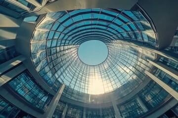 Hyperlapse showcasing modern architecture at Potsdamer Platz during midday light, Hyperlapse of modern architecture at Potsdamer Platz Berlin, Germany