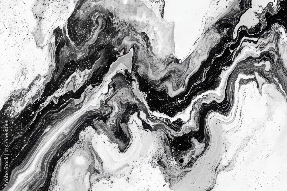 Aufkleber abstract white noise motion flows over a textured terrain creating unique patterns and contrasts in 