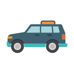 Fototapeta premium Blue SUV Illustration on Black Background, Car Design