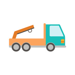 Cartoon Tow Truck Illustration on Black Background