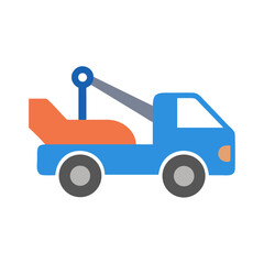 Cartoon Tow Truck Illustration on Black Background