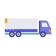 Simple cartoon truck illustration on black background design