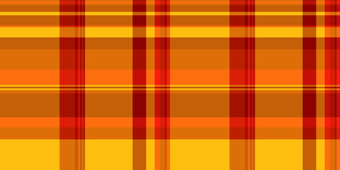 Sixties background tartan vector, honey texture seamless fabric. Romantic check pattern textile plaid in orange and red colors.