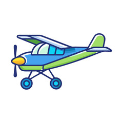 Cartoon Airplane Illustration: Colorful, Vintage Style Aircraft Design
