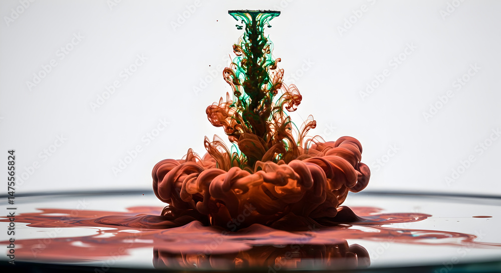 Poster colorful liquid bloom displaying unique artistic shapes and blending colors
