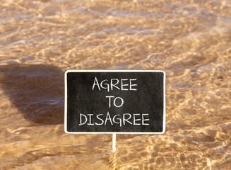 Agree to disagree symbol. Concept words Agree to disagree on beautiful blackboard. Beautiful Red...