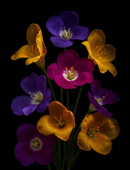 orchid on black - Photograph of unique royal flowers featuring brilliant shine, Perfect for luxury branding