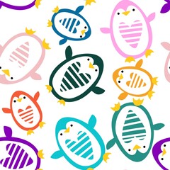 Christmas animals seamless penguin pattern for wrapping paper and fabrics