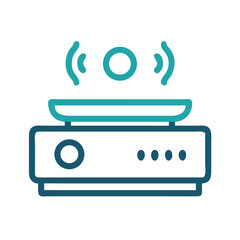 Modern Wireless Router Icon on Black Background