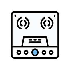 Vintage Cassette Tape Audio Player Icon Illustration