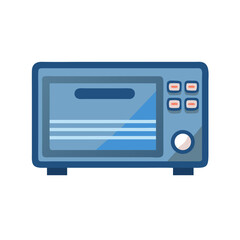 Blue Toaster Oven Illustration for Home Appliance Concepts
