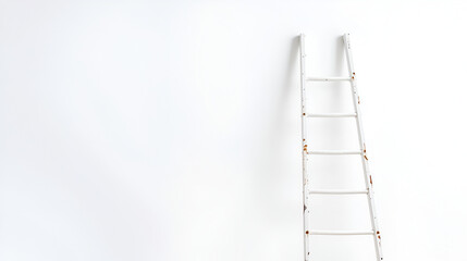 a white ladder with a white background
