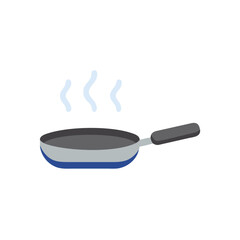 Steaming Frying Pan Illustration on Black Background Vector