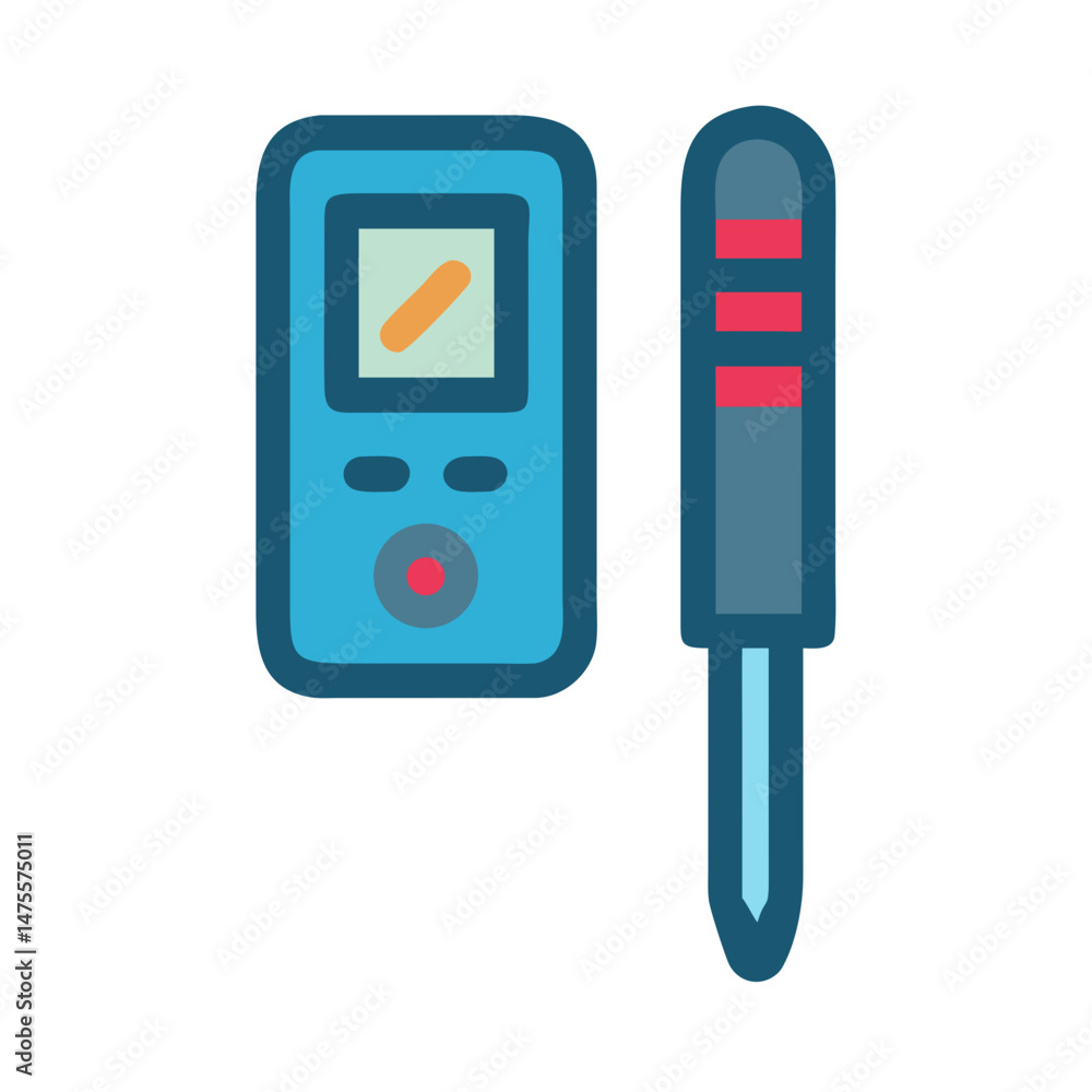 Poster digital multimeter and voltage tester on black background