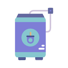 Cartoon bottle warmer flat icon on black background