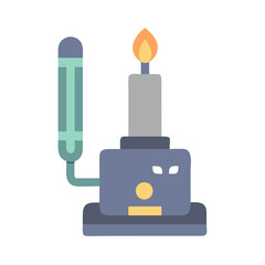 Cartoon Bunsen burner in flat vector design style