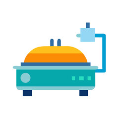 Modern food warmer vector illustration, retro design concept