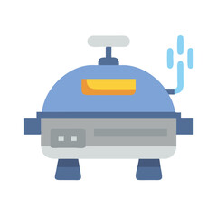 Modern chafing dish, food warmer buffet server illustration