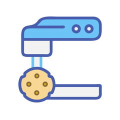 Cookie making machine vector illustration on black background