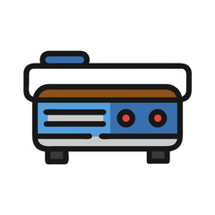 Portable power generator icon, electrical and energy equipment