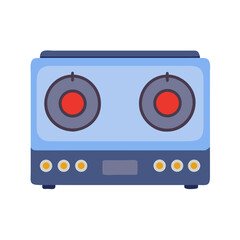 Fototapeta premium Cute Cartoon Double Hot Plate Cooktop Illustration