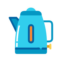 Modern Blue Electric Kettle Illustration on Black Background
