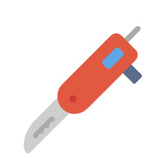 Modern Pocket Knife Icon Illustration Design, Black Background