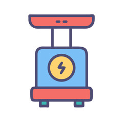 Cartoon electric generator icon, energy and electricity concept