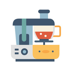 Retro Juicer Machine Vector Illustration on Black Background