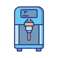 Blue commercial soft serve ice cream machine vector