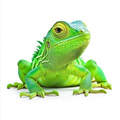 Obraz premium Close-up of a Lizard, Isolated on White Background - Reptile, Nature, Wildlife Photography