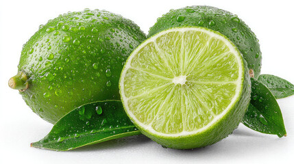 Fresh green limes ready to use