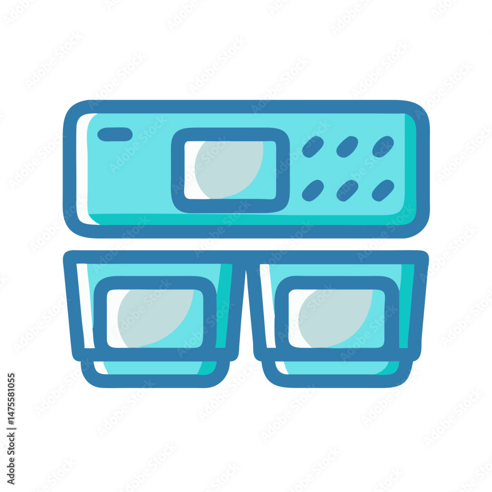 Poster modern security system icon with two small compartments