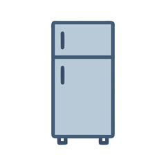 Stylish blue refrigerator vector illustration on black background