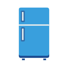 Blue Refrigerator Isolated on Black Background Icon Vector