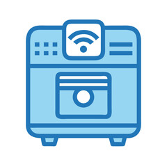 Blue Smart Air Purifier Icon with Wi-Fi Connectivity