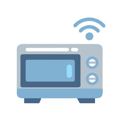 Smart Microwave: Connected Home Technology Vector Illustration