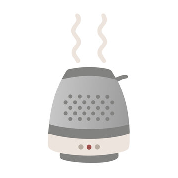 Essential oil diffuser icon with steam on black background