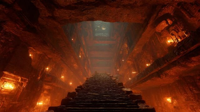 ancient tome with dim light of torch glowing, mysterious theme backdrop background 