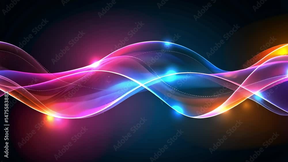 Aufkleber colorful abstract wave design with glowing lights and smooth curves vibrant and dynamic visual exper