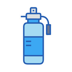 Blue water bottle vector on a black background