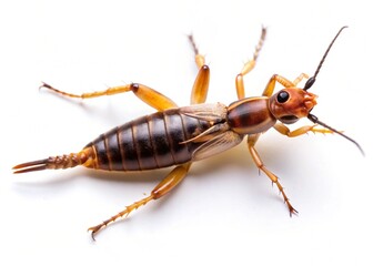  short winged earwig isolated on white background