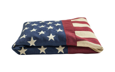 Fototapeta premium Close up of a crisply folded United States flag in ceremonial triangle form representing military respect