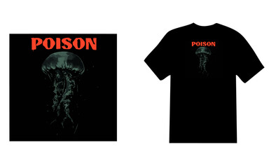 Poison Sting Jellyfish Vector Tee