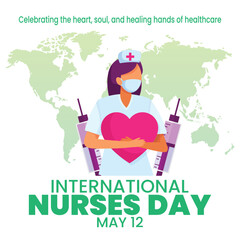 International Nurses Day on May 12 Illustration for Contributions that Nurse Make to Society in Flat Cartoon Hand Drawn for Landing Page Templates
