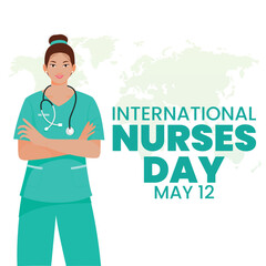 International Nurses Day on May 12 Illustration for Contributions that Nurse Make to Society in Flat Cartoon Hand Drawn for Landing Page Templates