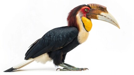 Fototapeta premium wreathed hornbill isolated on white background